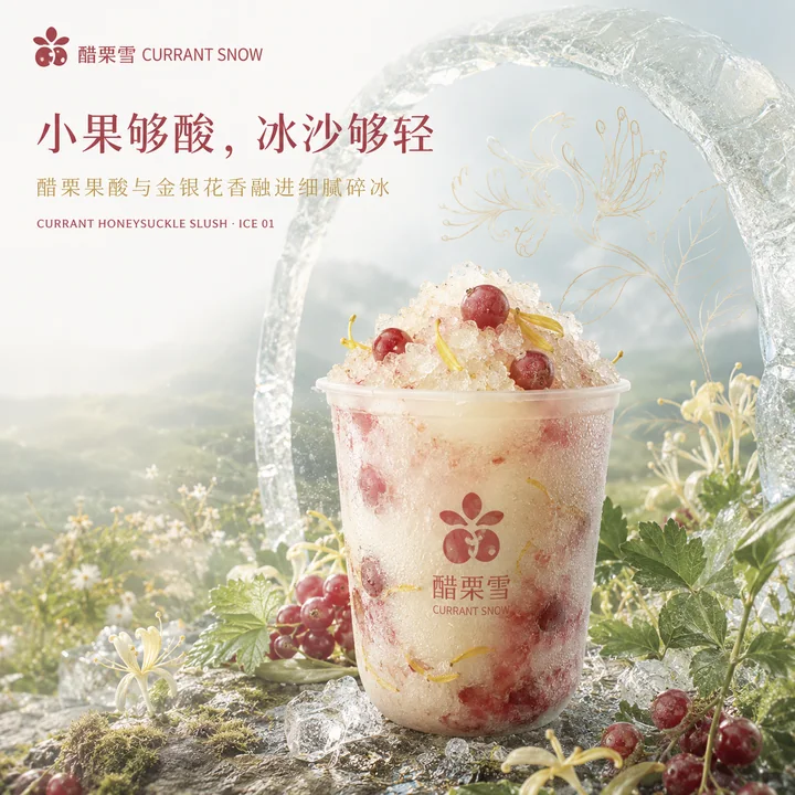 醋栗金银花山野轻冰沙品牌视觉