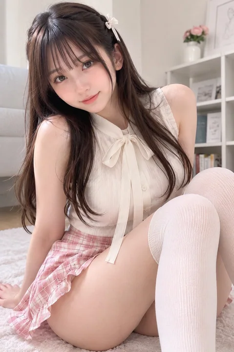 室内地毯上的日本女性生活感写真