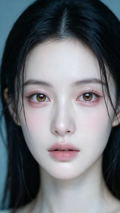 极近景中国清纯女性美容肖像