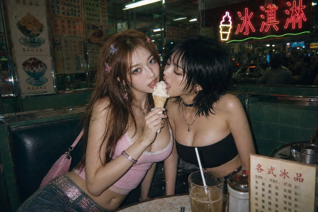 Y2K风格香港冰室东亚女性生活快照