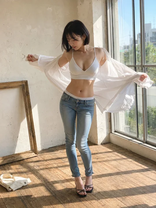 阁楼窗边日本女性全身SNS抓拍