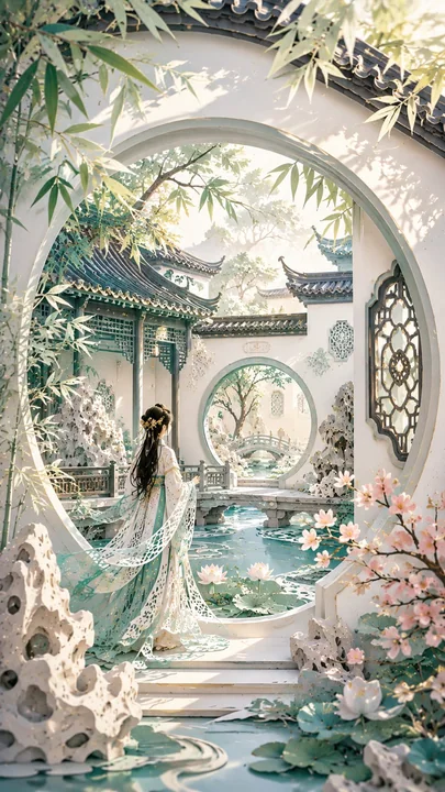 现代东方女性梦境立体剪纸艺术