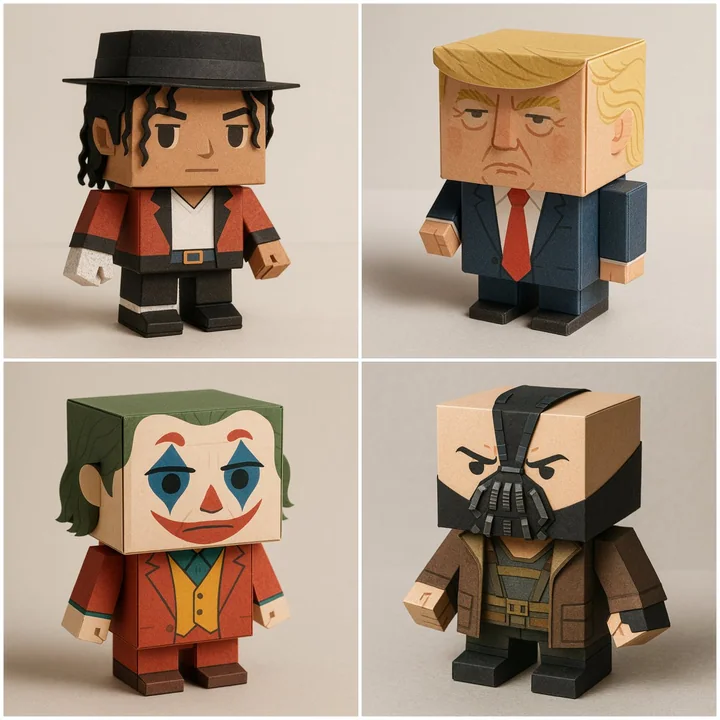 Ultra-detailed box-shaped paper craft toy