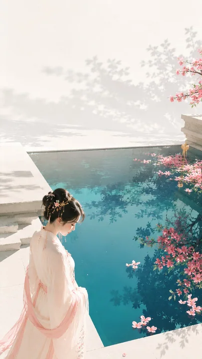 东方禅意极简女性审美明艳封面海报