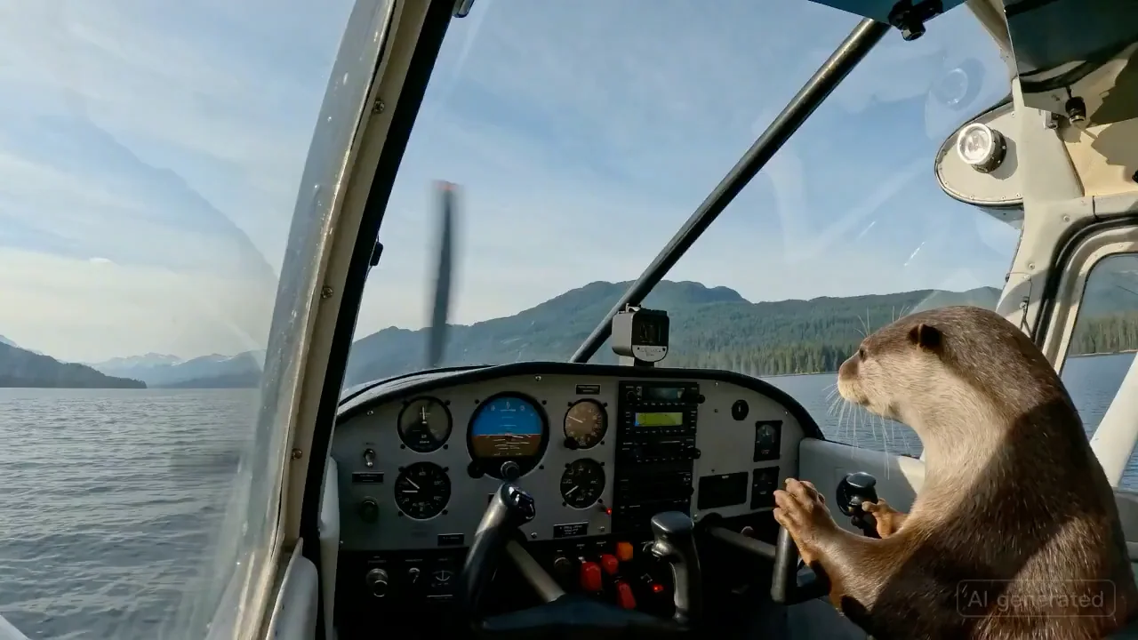 アライグマが飛行機を飛ばす自然探索の旅