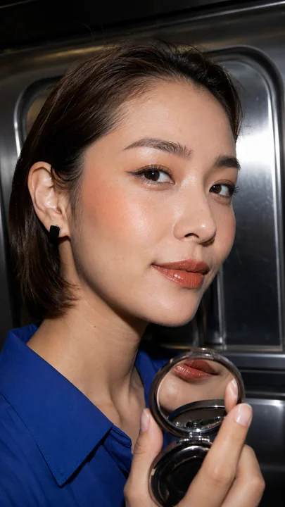 地铁通勤都市职场女性硬闪美妆微距