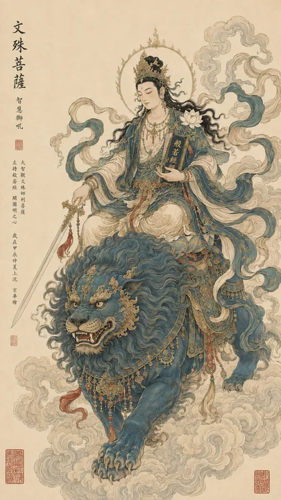 东方神明工笔重彩圣像插画