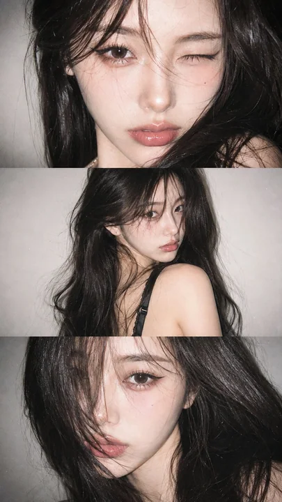 Y2K风格日本美女三格拼贴摄影