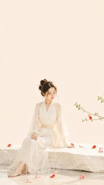 东方禅意极简奶油黄女性审美封面