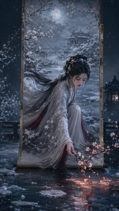 寒梅仙子破卷而生：雪夜残梦之觉醒