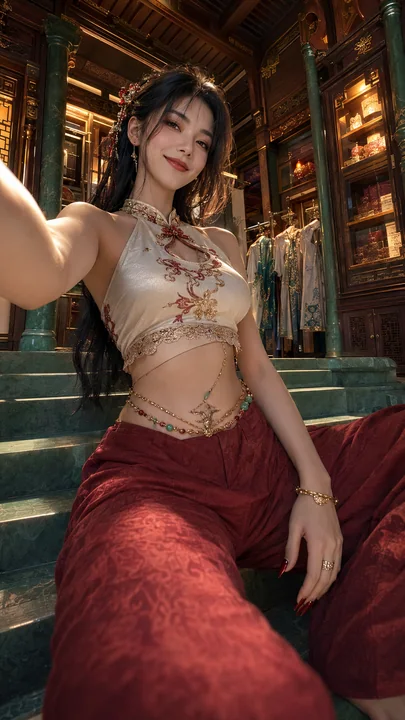 璃月奢华衣帽间下的绝美超写实自拍
