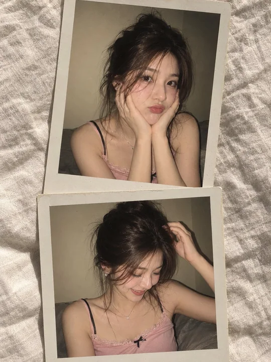 拍立得拼贴感复古少女写真