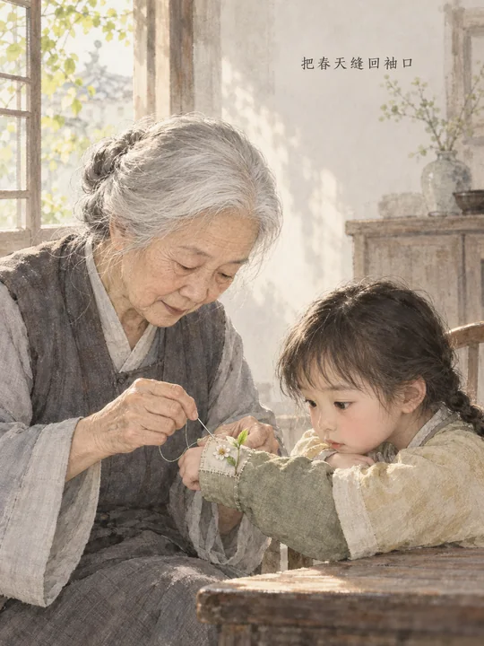 银发老人缝补春意：把春天缝回袖口