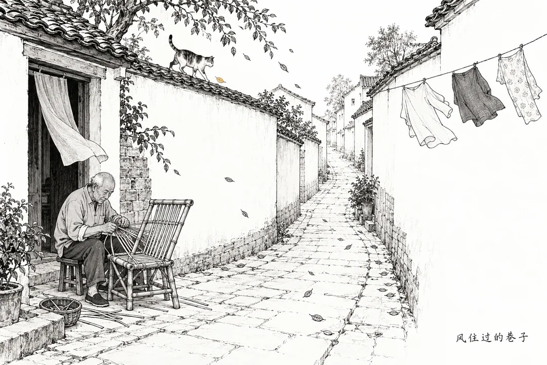白描淡彩:风住过的巷子人间烟火