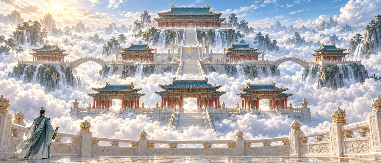 东方神话天宫:层云开卷九霄纵深远景
