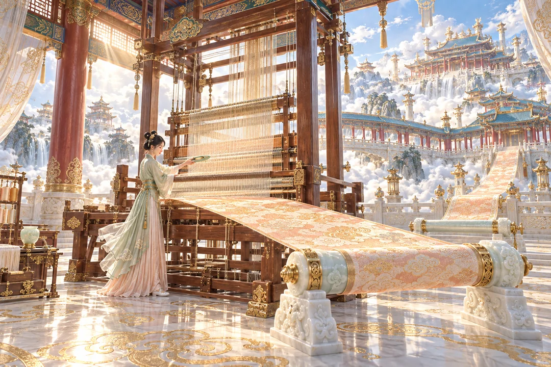 东方仙境织霞高阁天锦铺云宏大盛景