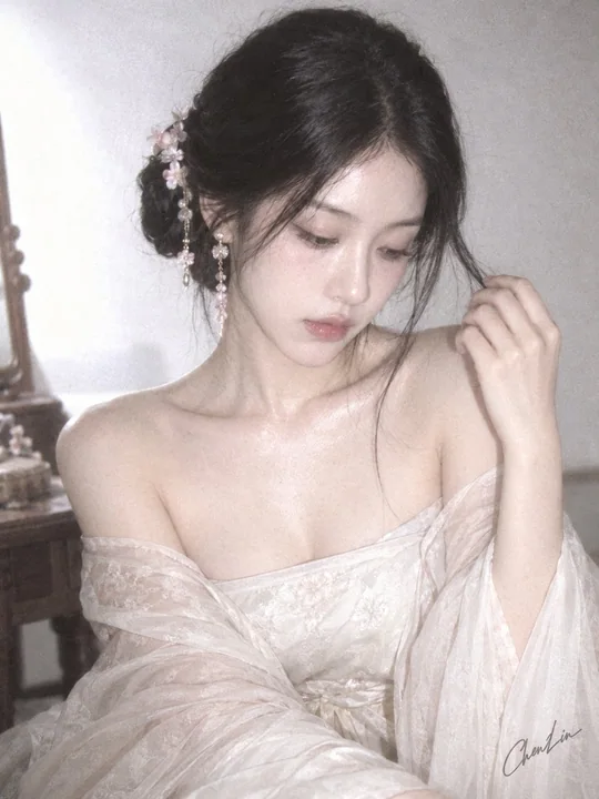 粗颗粒梦幻胶片韩系新中式女子人像