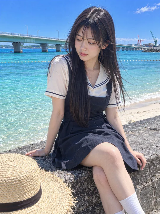 海边夏日少女感超写实人像摄影