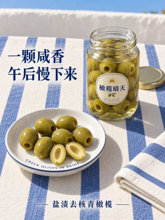 地中海风味橄榄晴天商业海报设计