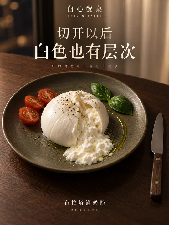 极简主义奶酪海报切开后的层次美学