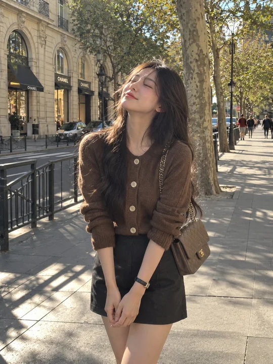 奢华街头风阳光少女全景人像