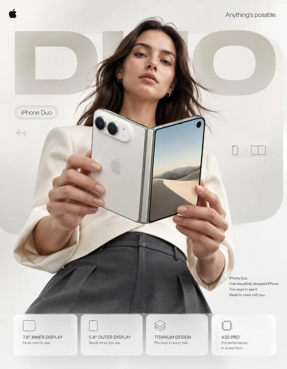 iPhone Duo 苹果风商业摄影海报
