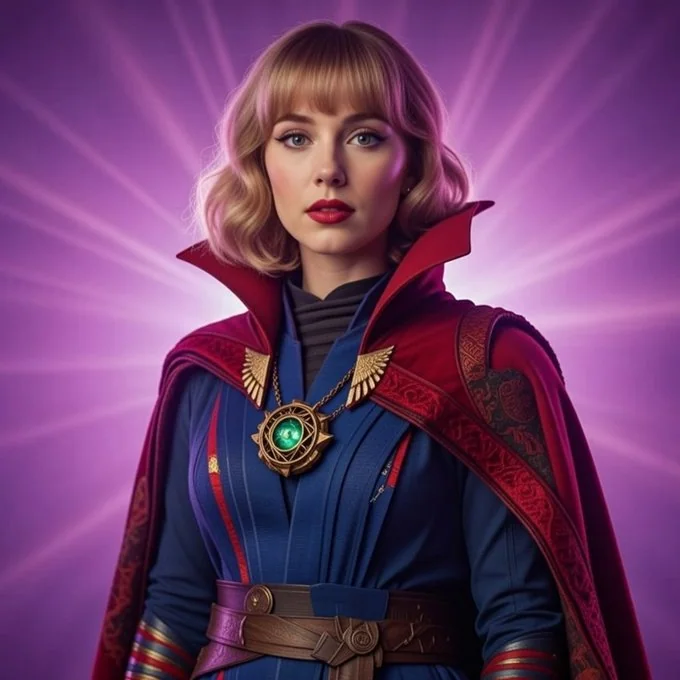 صورة سينمائية لساحرة مُستخفية ذهبية بستا مانغا