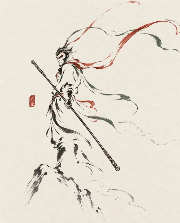 东方极简毛笔线条抽象艺术