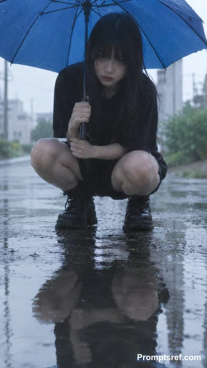 2000年代日杂感雨天蹲姿肖像