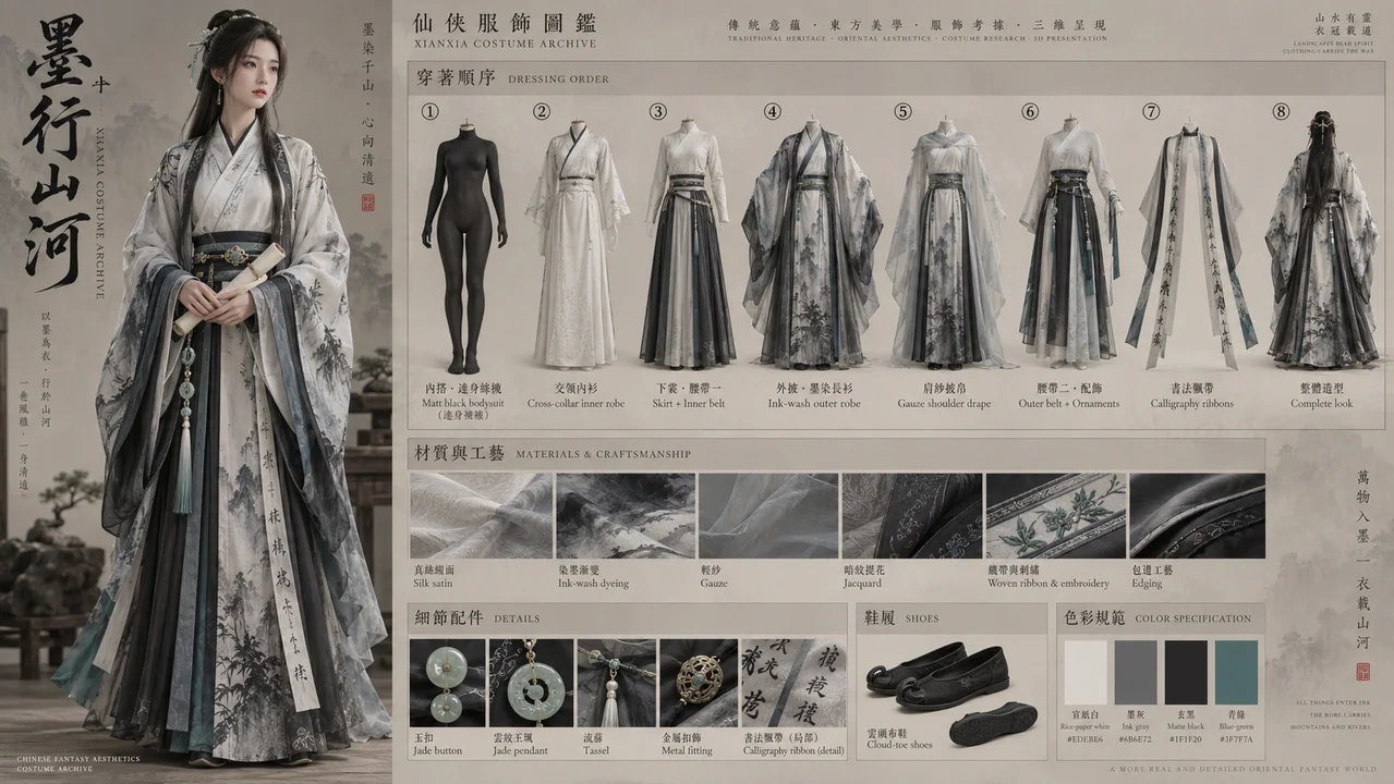 水墨仙侠服饰档案:优雅东方女性全记录