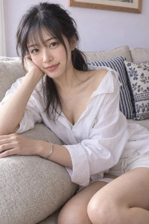 居家写实风东亚女性室内人像摄影