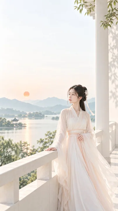 东方禅意极简女性审美封面海报