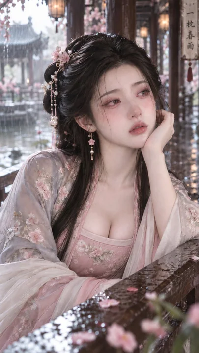 古风回廊闺阁贵女夕棠微醺美妆
