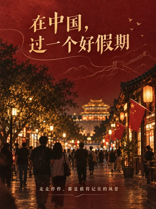 盛世华诞酒红光影城市漫步海报