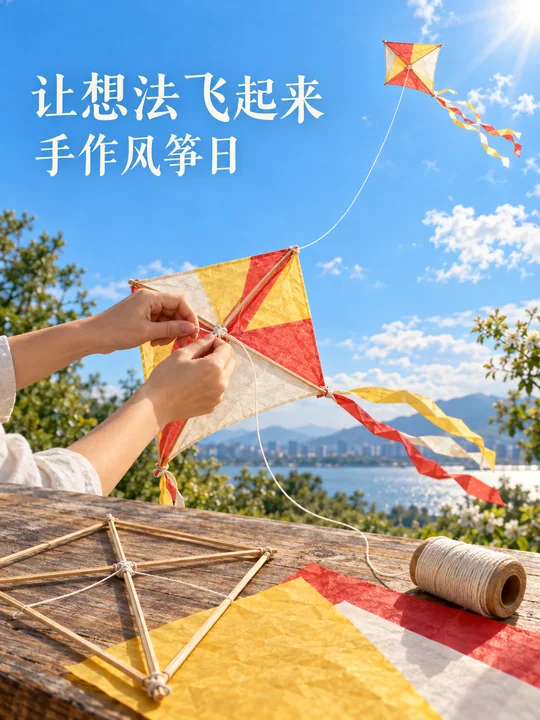 绘梦云端:从指尖到蓝天的风筝海报