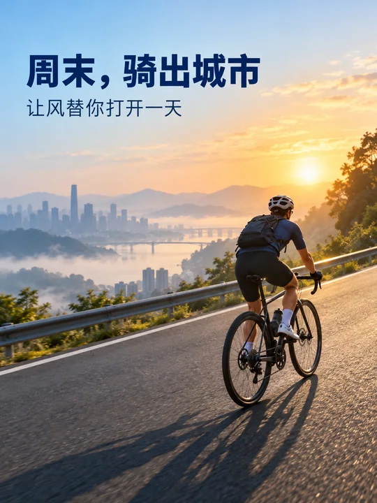 晨光骑行城市周末活动海报