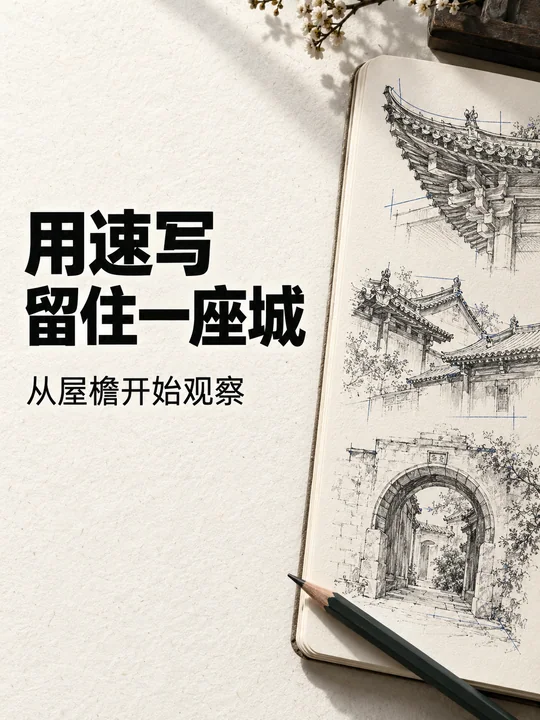 用速写留住古城的韵味:建筑写生封面设计