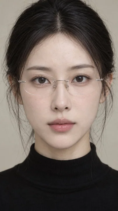 真实东方理性聪慧女性特写肖像
