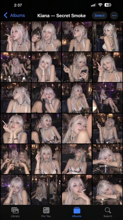 写实iPhone夜生活相册网格