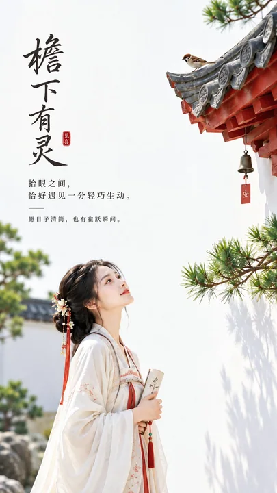 东方禅意极简女性审美新中式海报