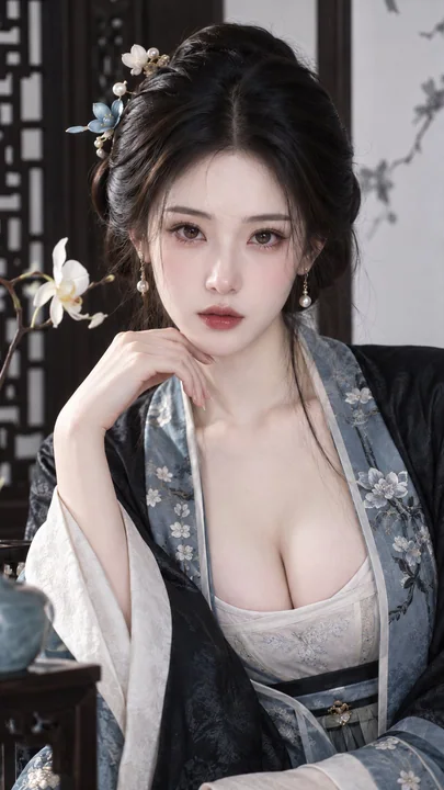 古风极简端庄名门小姐美妆特写