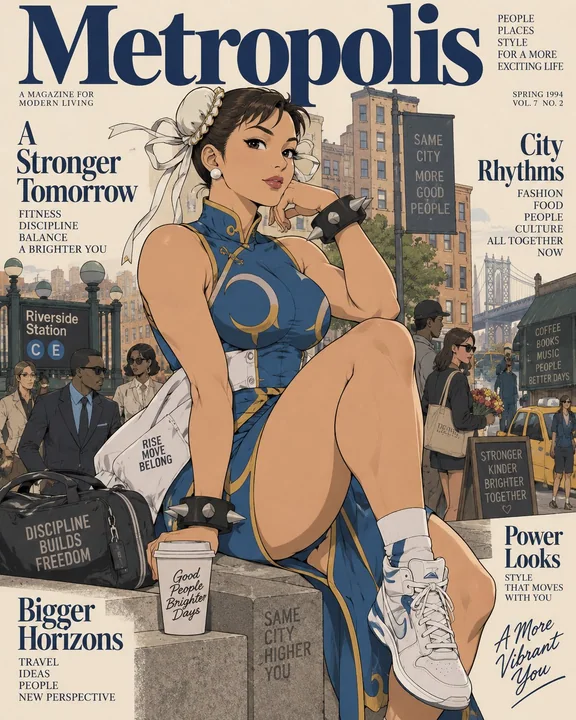 90年代复古都市生活方式杂志插画