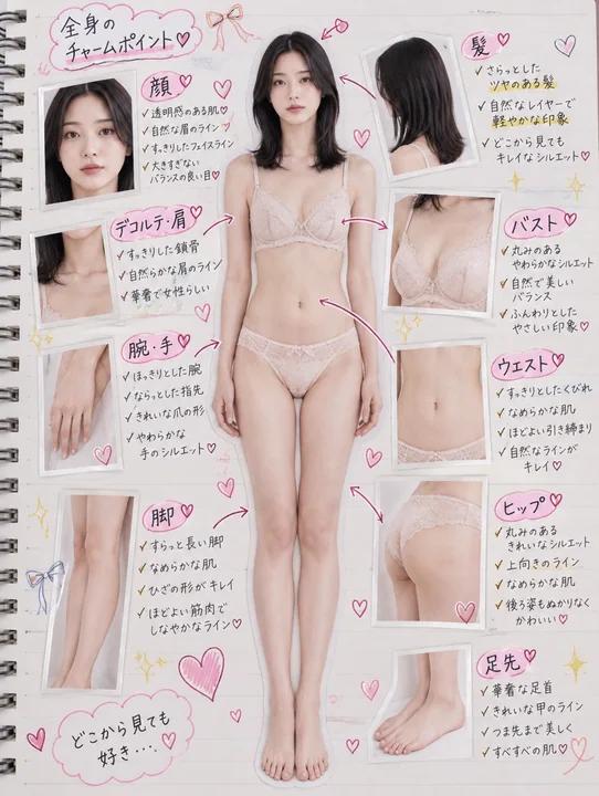 笔记本彩色手写角色表全身像