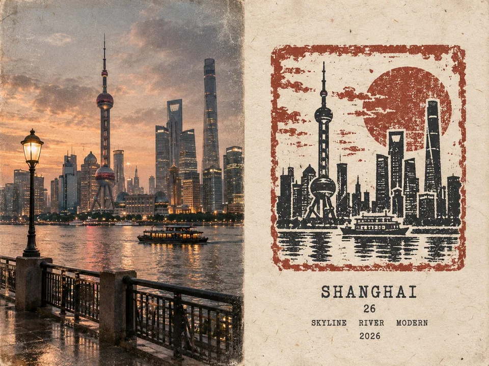 旅游日志橡皮印章风格海报生成提示词