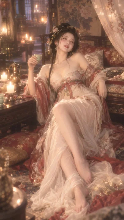 唐风宫廷贵妃醉酒私房人像摄影