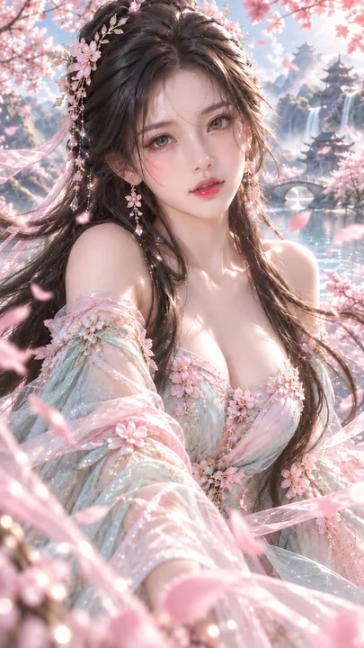 东方幻想仙境少女高精度3D肖像