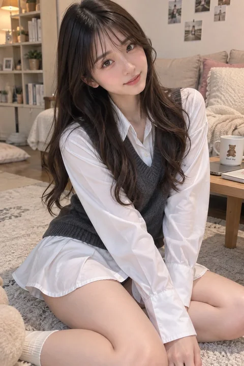 超写实iPhone室内日本女性全身照