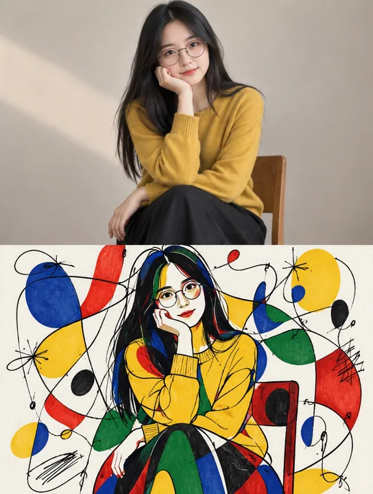 原生艺术上下双拼构图插画