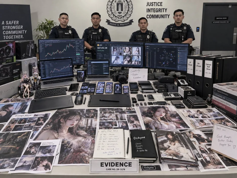 警察站在搜查扣押物品前