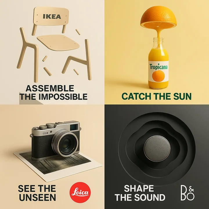 Publicité conceptuelle minimaliste surréaliste
